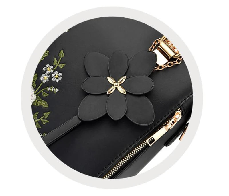 Yogodlns Luxury Embroidery Handbag – PU Leather Crossbody for Women | حقيبة فاخرة مطرزة Yogodlns – حقيبة كروس بود من جلد PU للنساء