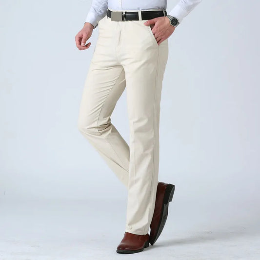 MRMT 2025 Brand Mens Trousers 100% Cotton High Waist Straight Men Trousers Slacks Loose Pants for Male Casual Trouser Man Pant