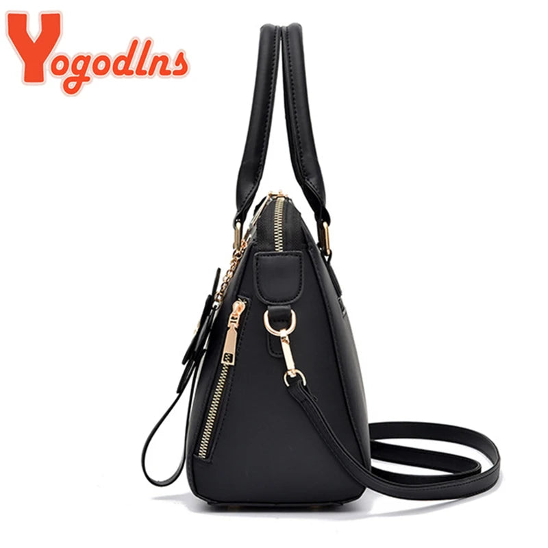 Yogodlns Luxury Embroidery Handbag – PU Leather Crossbody for Women | حقيبة فاخرة مطرزة Yogodlns – حقيبة كروس بود من جلد PU للنساء
