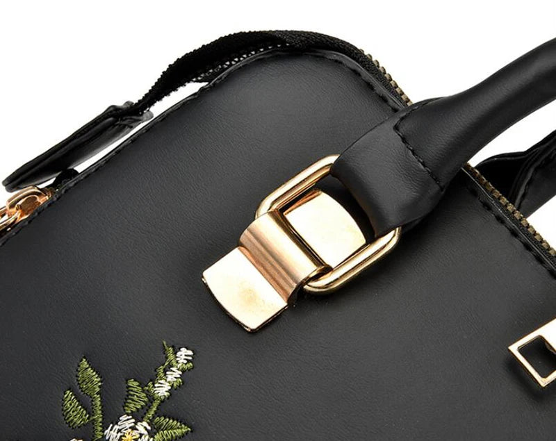 Yogodlns Luxury Embroidery Handbag – PU Leather Crossbody for Women | حقيبة فاخرة مطرزة Yogodlns – حقيبة كروس بود من جلد PU للنساء