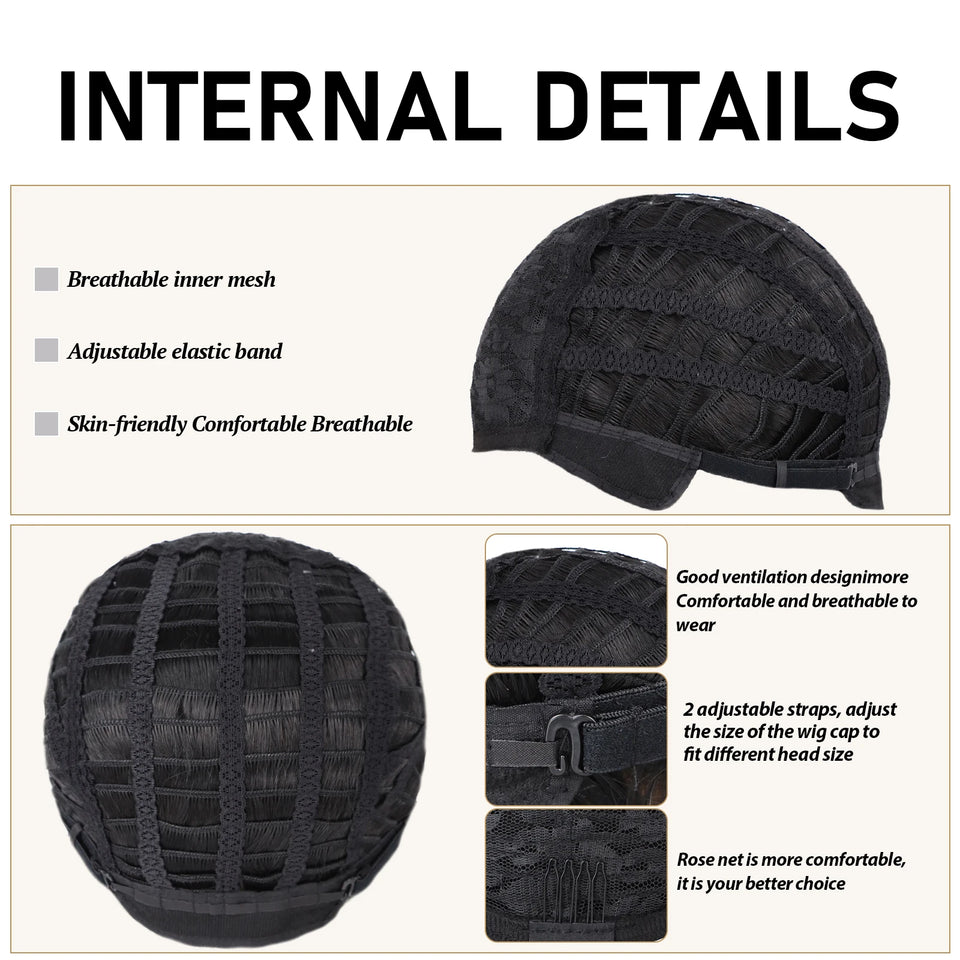 Synthetic Men’s Wig – Short Black Layered, Heat Resistant | شعر مستعار صناعي للرجال – قصير أسود طبقات، مقاوم للحرارة