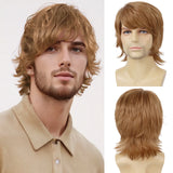 Synthetic Men’s Wig – Short Black Layered, Heat Resistant | شعر مستعار صناعي للرجال – قصير أسود طبقات، مقاوم للحرارة