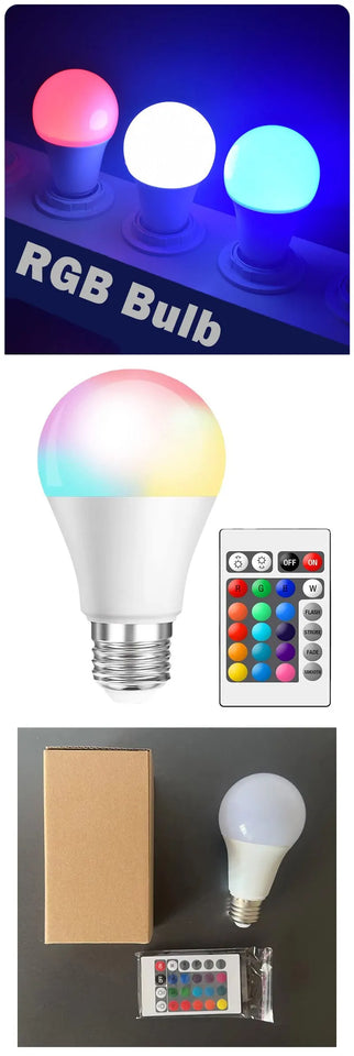 16 Colors RGB LED Bulb with Remote Color-Changing Light Bulb for Mood & Home Decoration