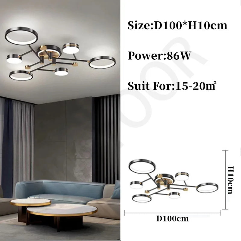 Nordic Modern LED Pendant Light Fixture Elegant Ceiling Lamp for Living Room, Dining Room & Bedroom