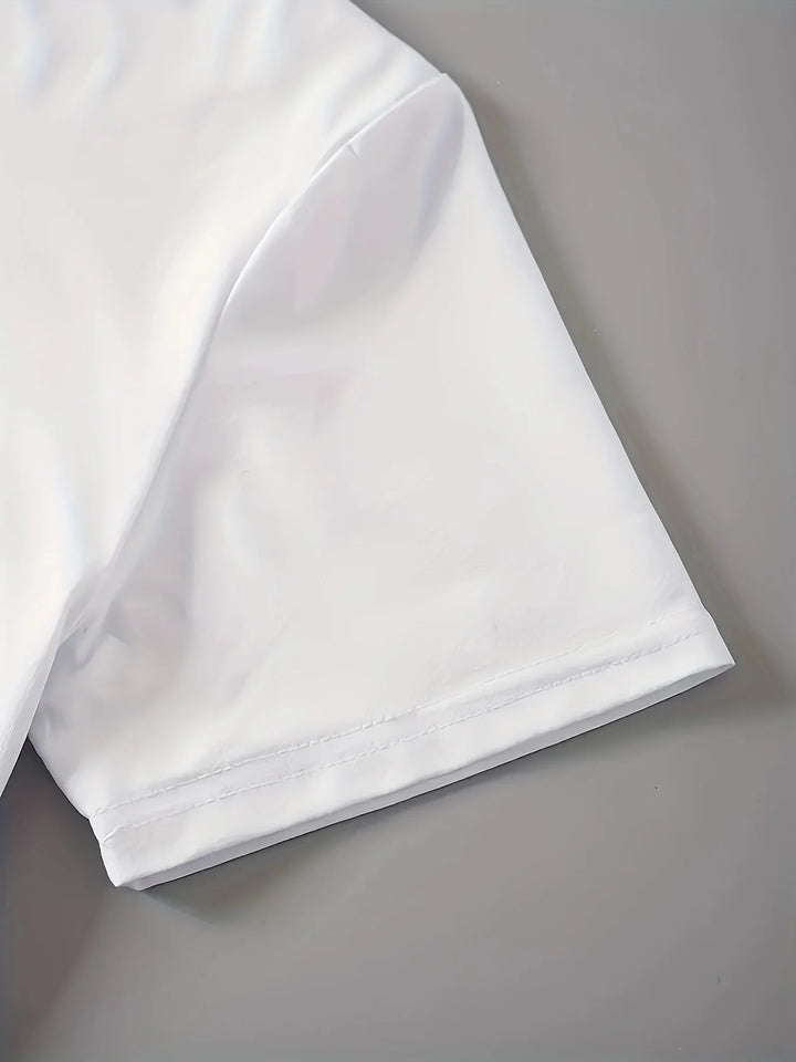 Heart Print Women’s T-Shirt – Short Sleeve, Crew Neck | تي شيرت نسائي بطبعة قلب – كم قصير، ياقة مستديرة