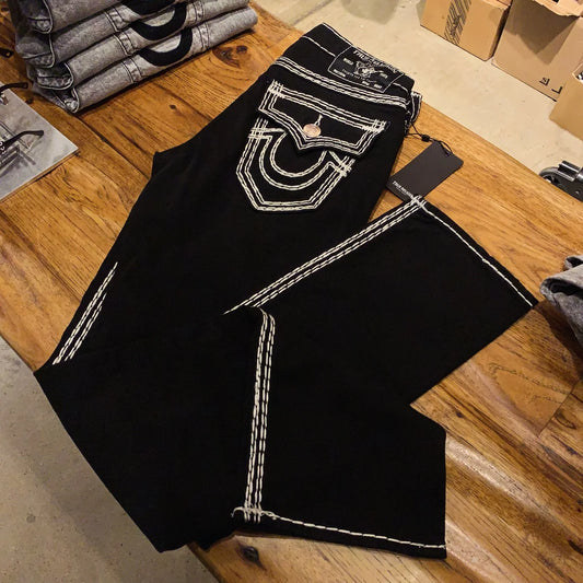 Vintage Hip Hop Street Leisure Denim Pants Buddha Y2k Gothic Fashion Embroidered Straight Leg Wide Leg Jeans Men Clothing