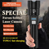 2000LM LED Tactical Flashlight USB Rechargeable High-Brightness Torch for Outdoor & Emergency Use