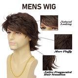 Synthetic Men’s Wig – Short Black Layered, Heat Resistant | شعر مستعار صناعي للرجال – قصير أسود طبقات، مقاوم للحرارة