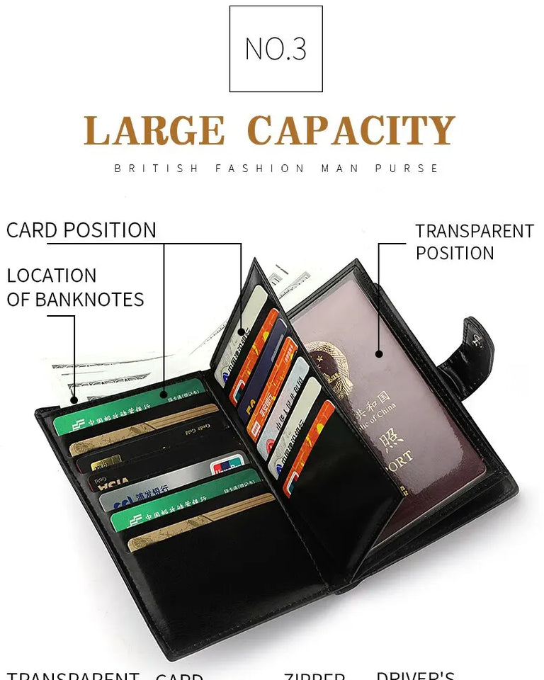 Stylish Travel Passport Bag & Wallet Compact Organizer for Travel Documents, Cards & Cash