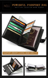 Stylish Travel Passport Bag & Wallet Compact Organizer for Travel Documents, Cards & Cash