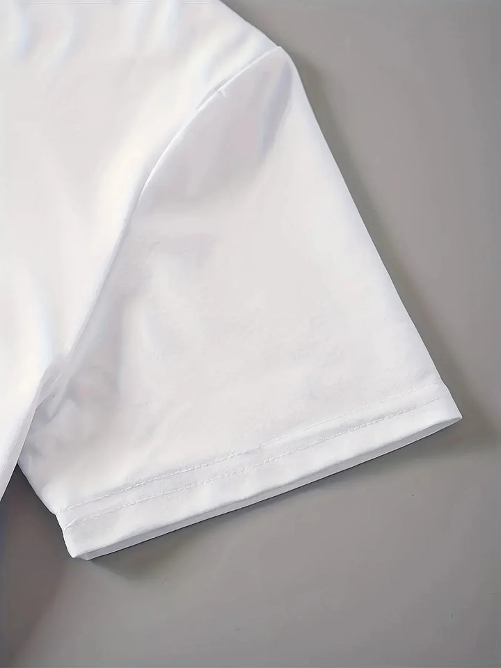 Finger Heart Print Women’s T-Shirt – Short Sleeve, Crew Neck | تي شيرت نسائي بطبعة قلب بالأصابع – كم قصير، ياقة مستديرة