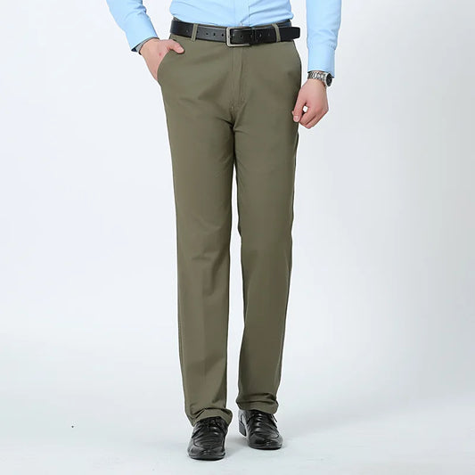 MRMT 2025 Brand Mens Trousers 100% Cotton High Waist Straight Men Trousers Slacks Loose Pants for Male Casual Trouser Man Pant