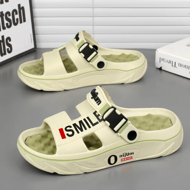 2025 Men’s Massage Slippers – Indoor/Outdoor Comfortable Slides | شباشب تدليك رجالي 2025 – مريحة للاستخدام الداخلي والخارجي