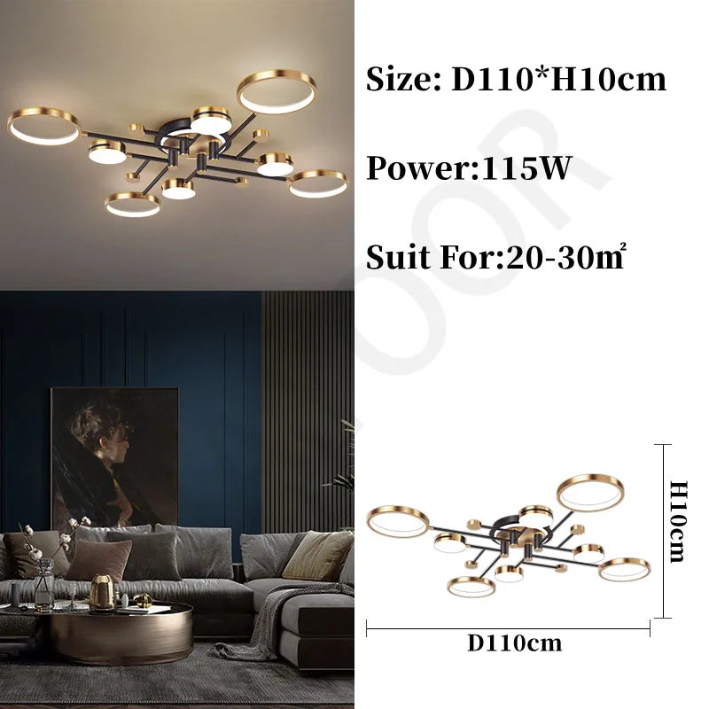 Nordic Modern LED Pendant Light Fixture Elegant Ceiling Lamp for Living Room, Dining Room & Bedroom
