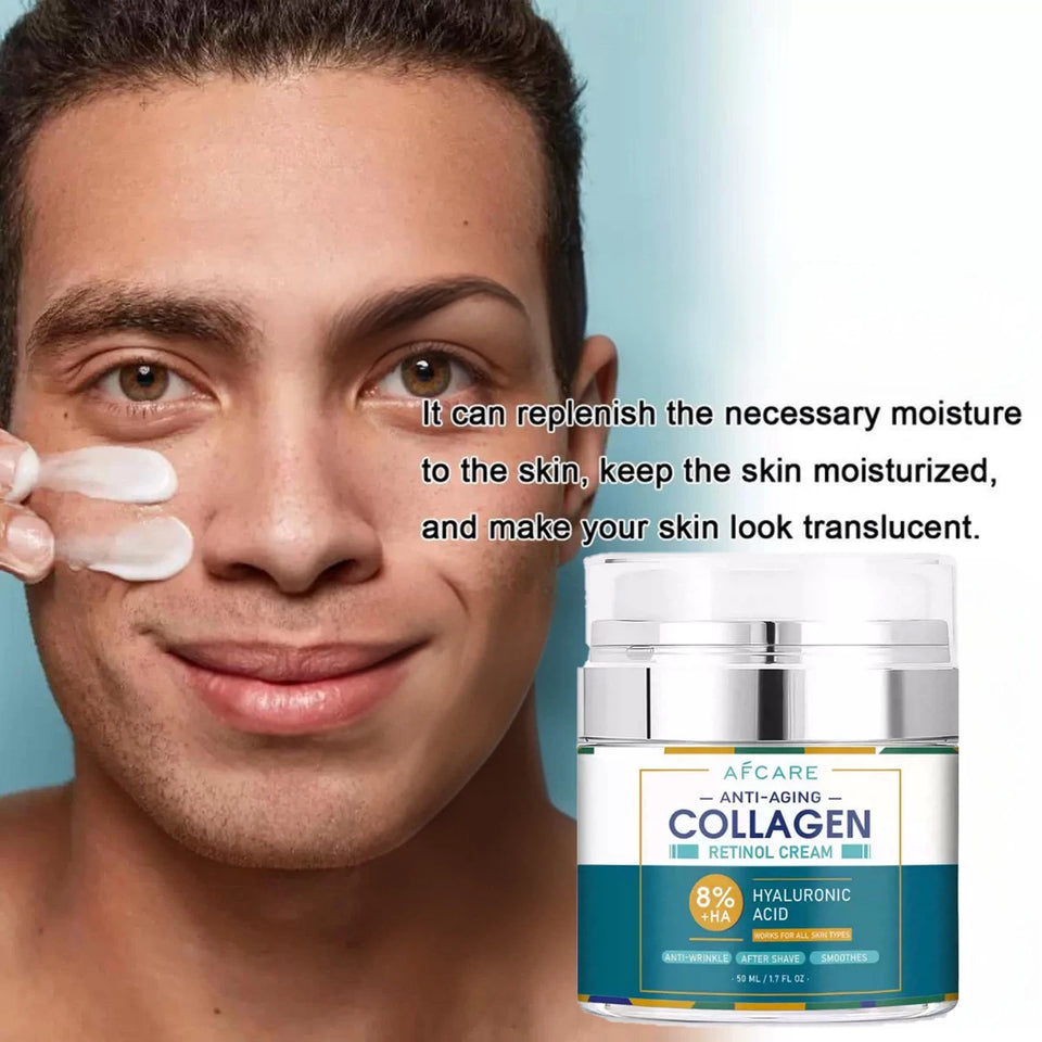 8% HA Collagen Face Cream for Men – Anti-Aging & Wrinkle Remover | كريم الوجه بالكولاجين 8% للرجال – مضاد للشيخوخة وإزالة التجاعيد