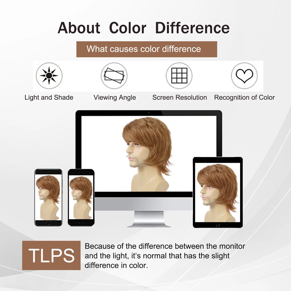 Synthetic Men’s Wig – Short Black Layered, Heat Resistant | شعر مستعار صناعي للرجال – قصير أسود طبقات، مقاوم للحرارة