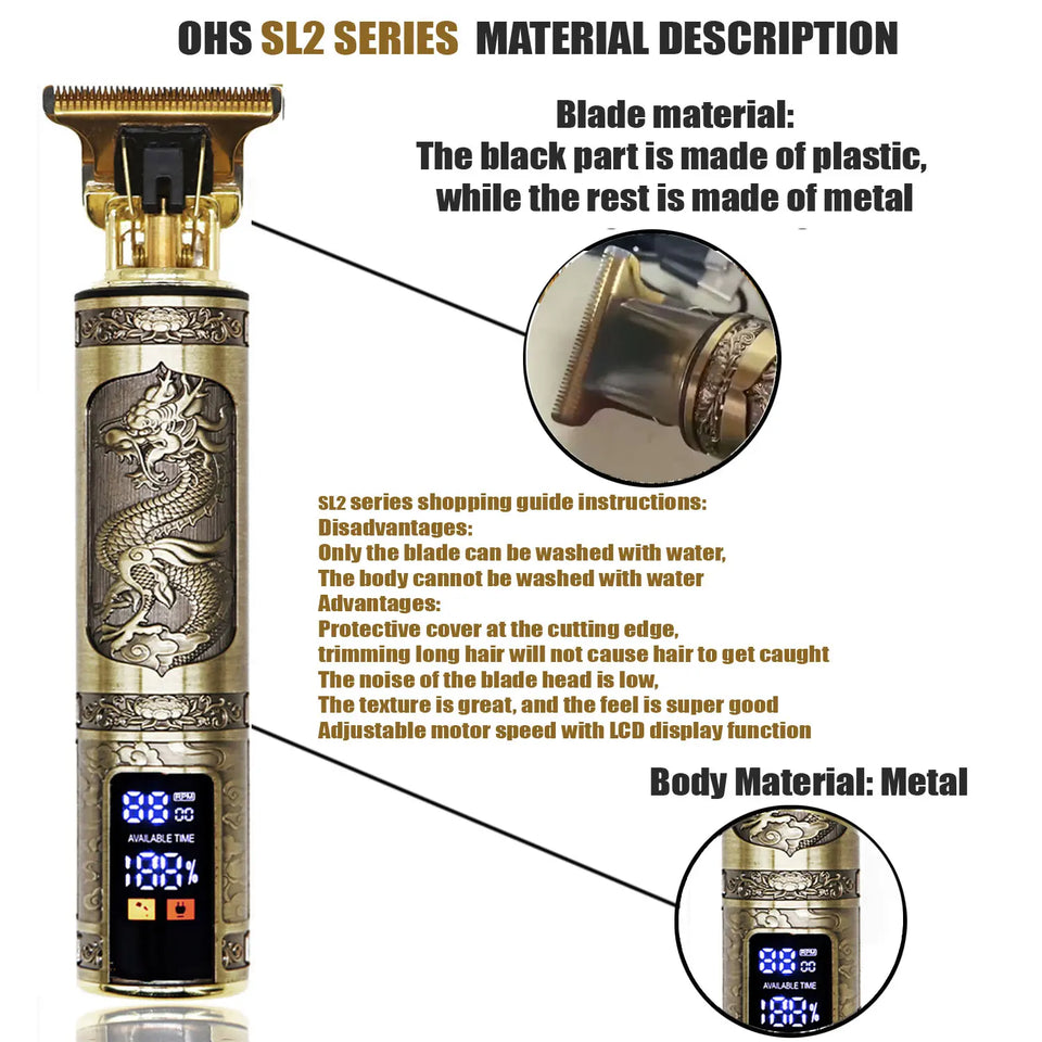 T9 Electric Hair Clipper & Beard Trimmer 0mm Precision Shaver for Men’s Hair, Beard & Body Grooming