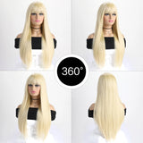 26 Inch Long Straight Synthetic Wig for Women – Fashion, Daily & Party | شعر مستعار صناعي طويل مستقيم 26 بوصة للنساء – أزياء، يومي وحفلات