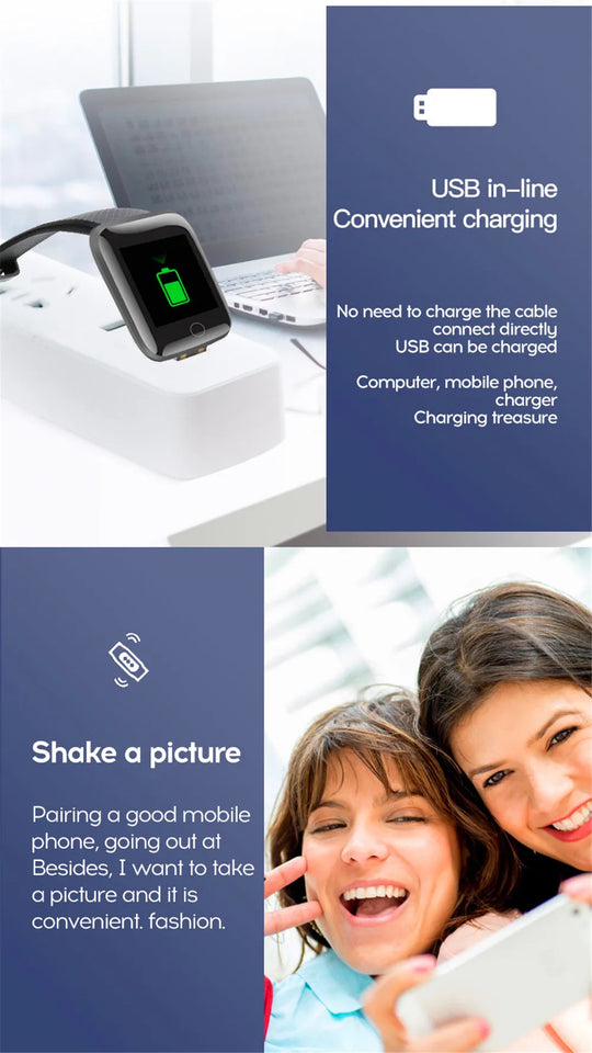 Smartwatch for Men & Women Fitness Tracker with Heart Rate, Steps & Notifications