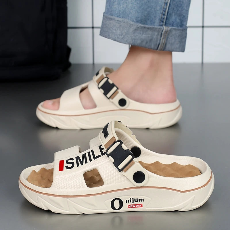 2025 Men’s Massage Slippers – Indoor/Outdoor Comfortable Slides | شباشب تدليك رجالي 2025 – مريحة للاستخدام الداخلي والخارجي