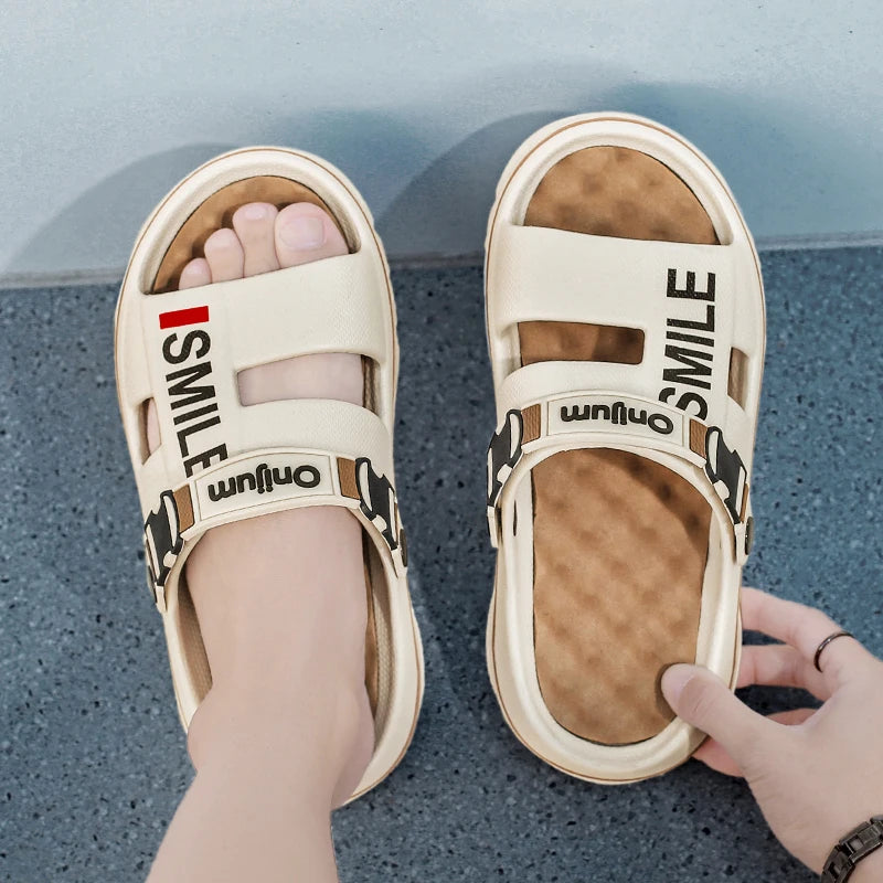 2025 Men’s Massage Slippers – Indoor/Outdoor Comfortable Slides | شباشب تدليك رجالي 2025 – مريحة للاستخدام الداخلي والخارجي