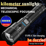 2000LM LED Tactical Flashlight USB Rechargeable High-Brightness Torch for Outdoor & Emergency Use