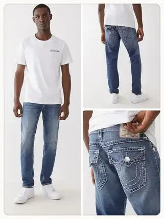 Vintage Hip Hop Street Leisure Denim Pants Buddha Y2k Gothic Fashion Embroidered Straight Leg Wide Leg Jeans Men Clothing