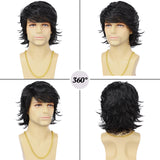Synthetic Men’s Wig – Short Black Layered, Heat Resistant | شعر مستعار صناعي للرجال – قصير أسود طبقات، مقاوم للحرارة