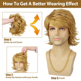 Synthetic Men’s Wig – Short Black Layered, Heat Resistant | شعر مستعار صناعي للرجال – قصير أسود طبقات، مقاوم للحرارة