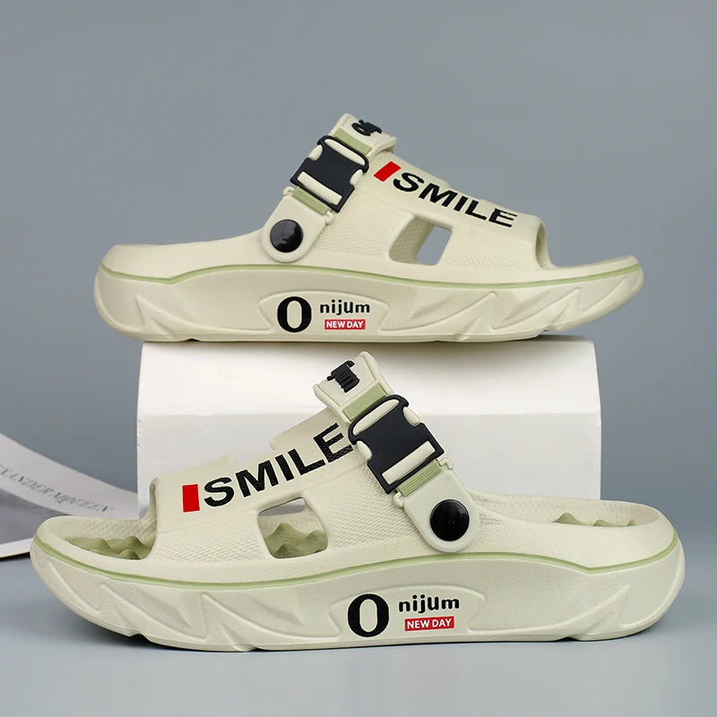 2025 Men’s Massage Slippers – Indoor/Outdoor Comfortable Slides | شباشب تدليك رجالي 2025 – مريحة للاستخدام الداخلي والخارجي