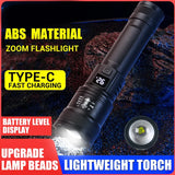 2000LM LED Tactical Flashlight USB Rechargeable High-Brightness Torch for Outdoor & Emergency Use