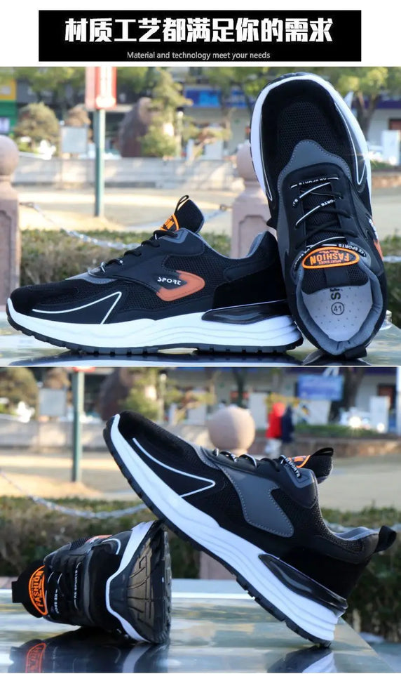 Men’s Running Shoes – Spring/Summer Mesh Dad Shoes | حذاء جري رجالي – شبك ربيعي/صيفي، حذاء سميك