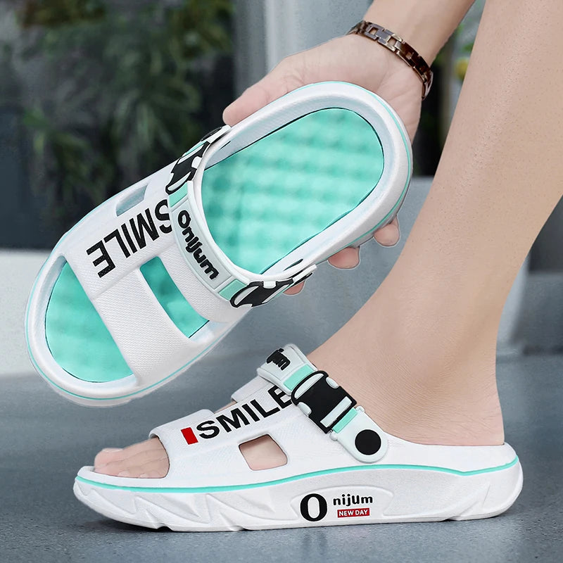 2025 Men’s Massage Slippers – Indoor/Outdoor Comfortable Slides | شباشب تدليك رجالي 2025 – مريحة للاستخدام الداخلي والخارجي