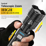 2000LM LED Tactical Flashlight USB Rechargeable High-Brightness Torch for Outdoor & Emergency Use