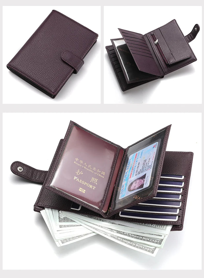 Stylish Travel Passport Bag & Wallet Compact Organizer for Travel Documents, Cards & Cash