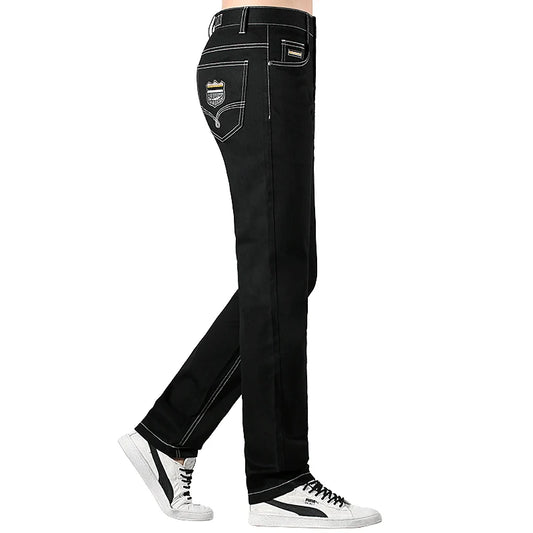 2024 New Summer Mens Black Jeans  Bruce&Shark Best Jeans for Men Loose Fit Cowboy Pants Casual Stretch Cotton  Straight Leg