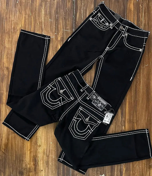 Vintage Hip Hop Street Leisure Denim Pants Buddha Y2k Gothic Fashion Embroidered Straight Leg Wide Leg Jeans Men Clothing