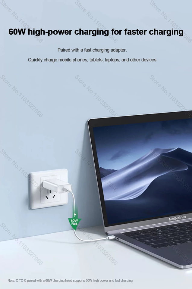 PD 60W Multifunctional Type-C Cable Set High-Speed Charging Kit with Multiple Connectors