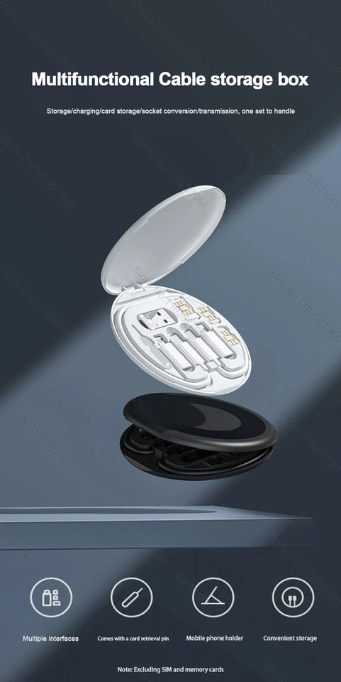 PD 60W Multifunctional Type-C Cable Set High-Speed Charging Kit with Multiple Connectors