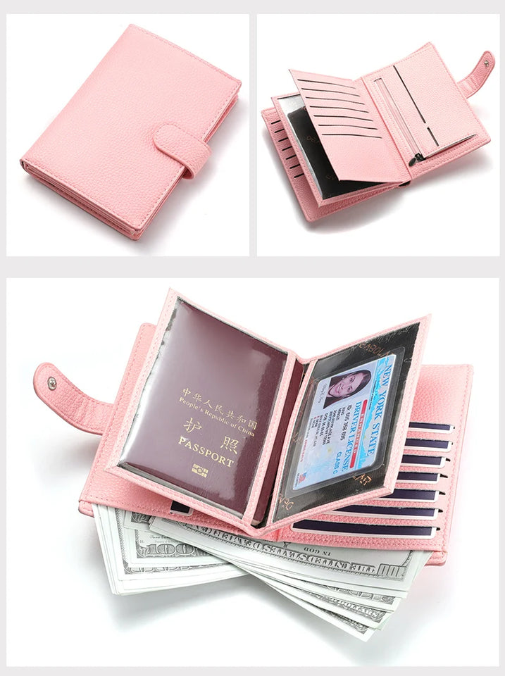 Stylish Travel Passport Bag & Wallet Compact Organizer for Travel Documents, Cards & Cash