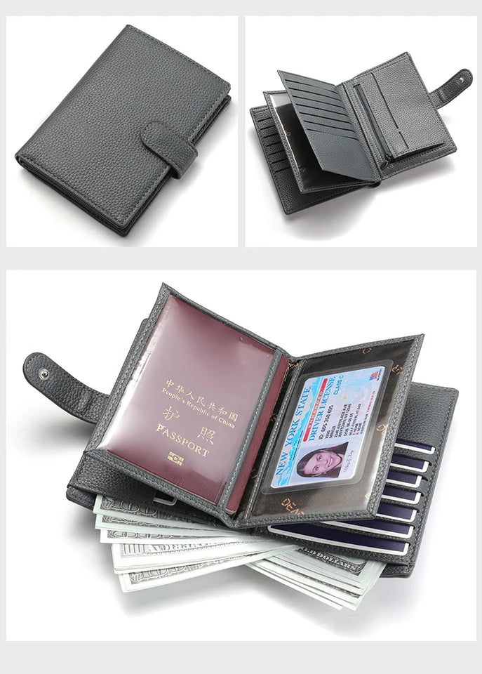 Stylish Travel Passport Bag & Wallet Compact Organizer for Travel Documents, Cards & Cash