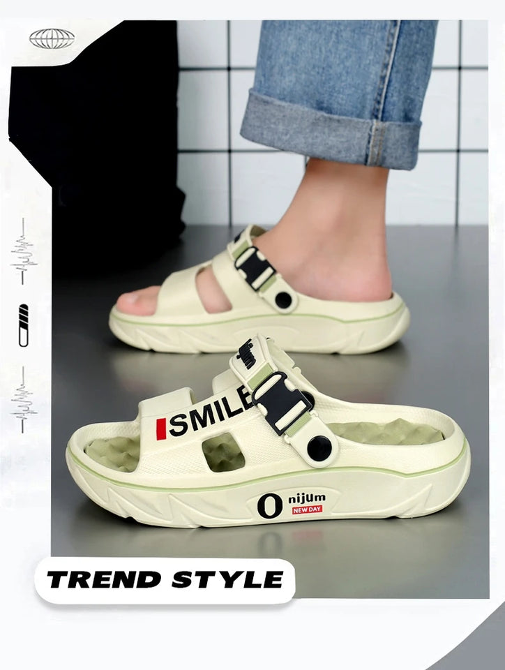 2025 Men’s Massage Slippers – Indoor/Outdoor Comfortable Slides | شباشب تدليك رجالي 2025 – مريحة للاستخدام الداخلي والخارجي