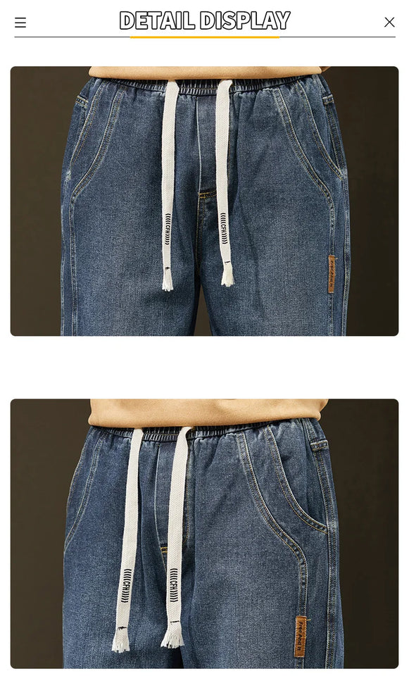 Autumn Winter Men’s Cotton Jeans – Baggy Cargo Denim Pants S-4XL | جينز رجالي من القطن للخريف والشتاء – بنطلون دنيم واسع مع جيوب S-4XL