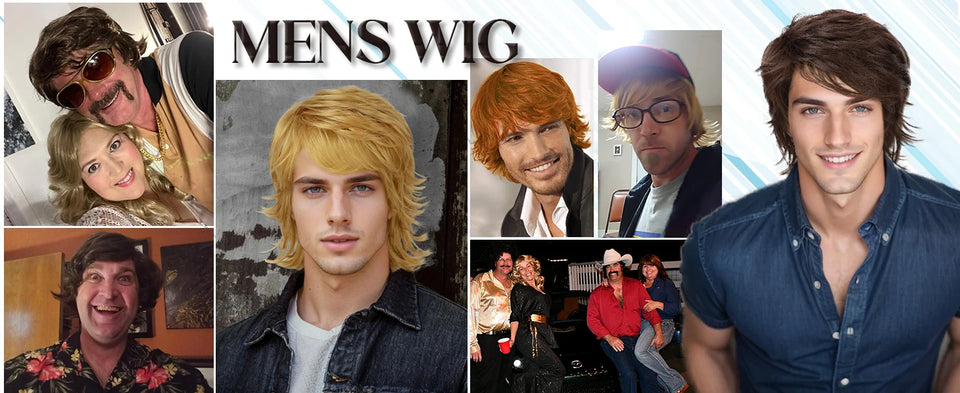 Synthetic Men’s Wig – Short Black Layered, Heat Resistant | شعر مستعار صناعي للرجال – قصير أسود طبقات، مقاوم للحرارة