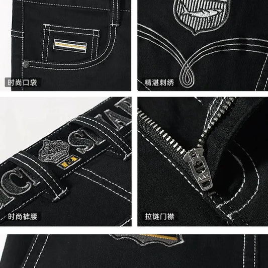2024 New Summer Mens Black Jeans  Bruce&Shark Best Jeans for Men Loose Fit Cowboy Pants Casual Stretch Cotton  Straight Leg