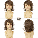 Synthetic Men’s Wig – Short Black Layered, Heat Resistant | شعر مستعار صناعي للرجال – قصير أسود طبقات، مقاوم للحرارة