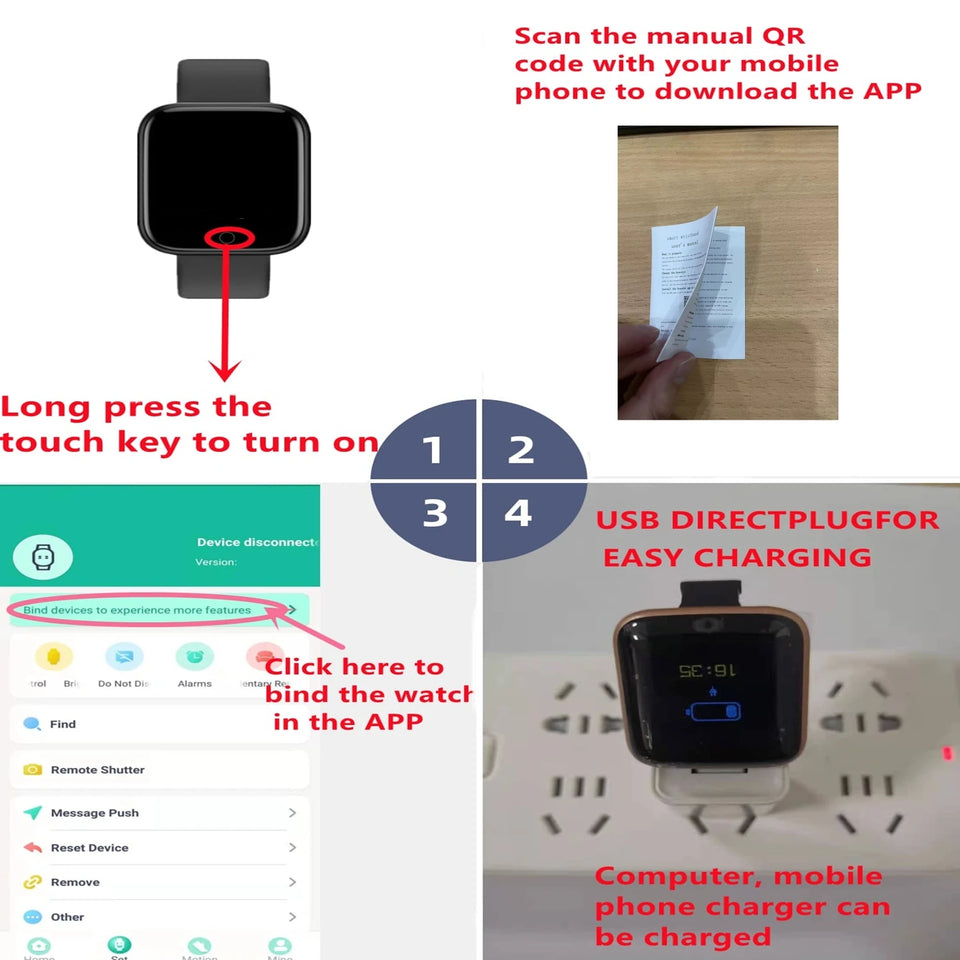 Smartwatch for Men & Women Fitness Tracker with Heart Rate, Steps & Notifications