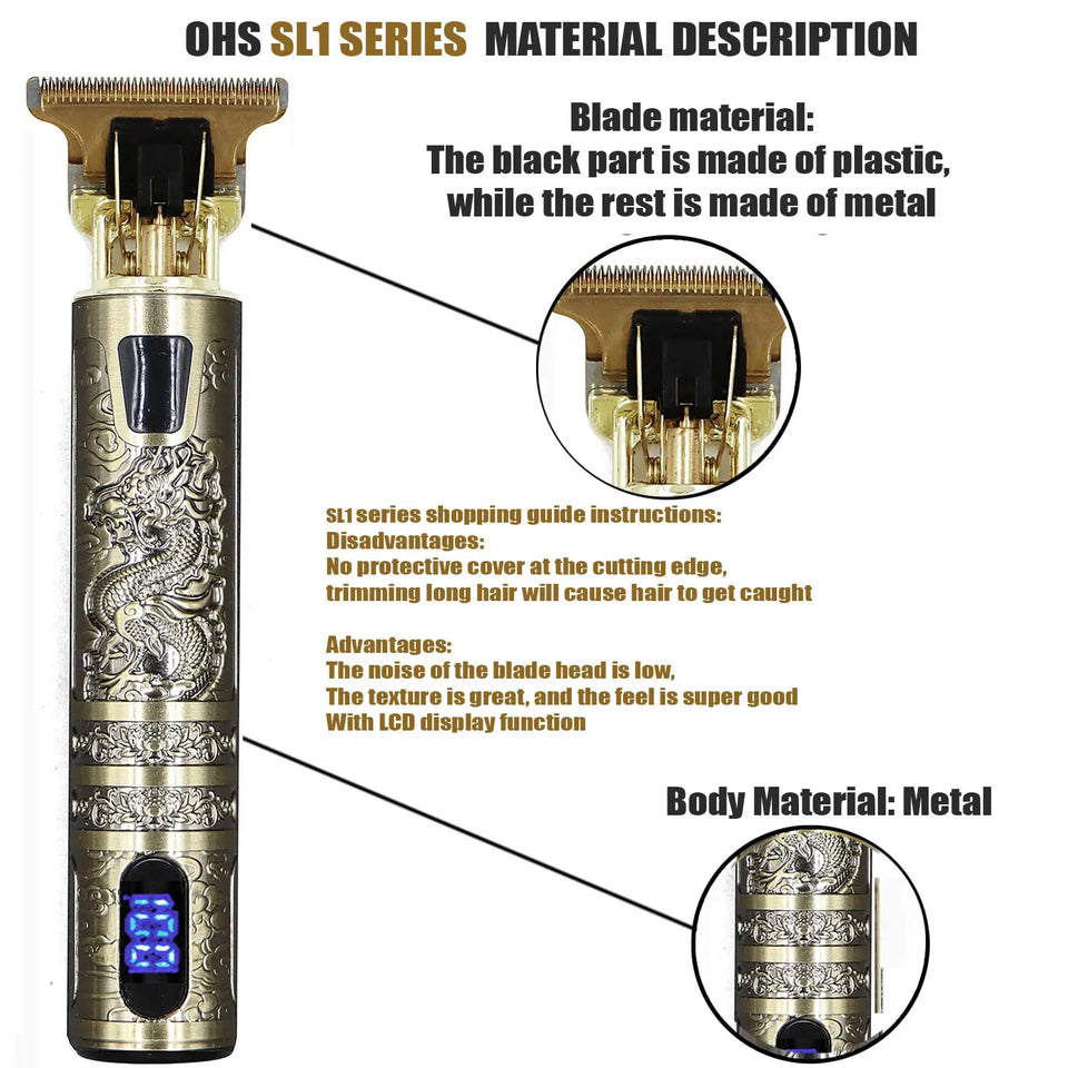 T9 Electric Hair Clipper & Beard Trimmer 0mm Precision Shaver for Men’s Hair, Beard & Body Grooming