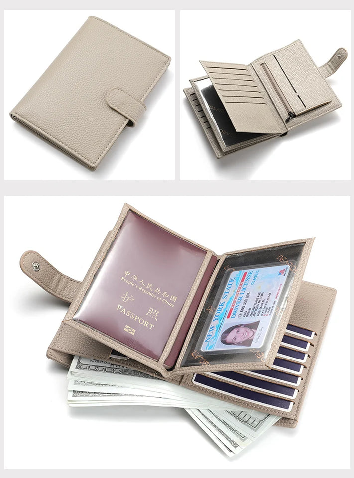 Stylish Travel Passport Bag & Wallet Compact Organizer for Travel Documents, Cards & Cash