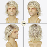 Synthetic Men’s Wig – Short Black Layered, Heat Resistant | شعر مستعار صناعي للرجال – قصير أسود طبقات، مقاوم للحرارة